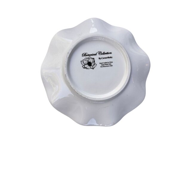 VTG Botanical Collection By Corner Ruby Floral Ceramic Teacup & Saucer Spoon Set - Picture 9 of 10